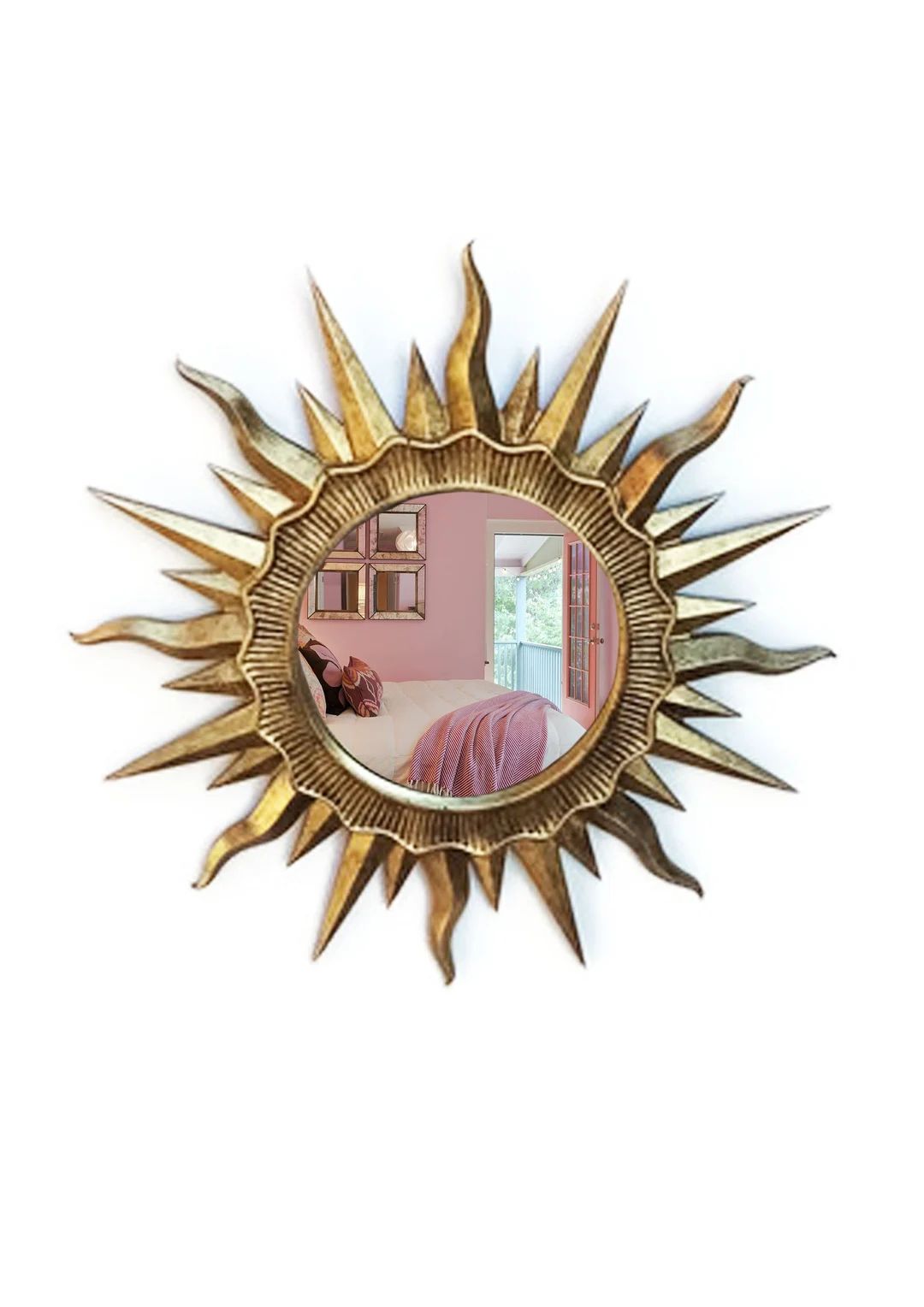 Зеркало Круглое Солнце цвет латуни с патиной смолы И... | Etsy (US)