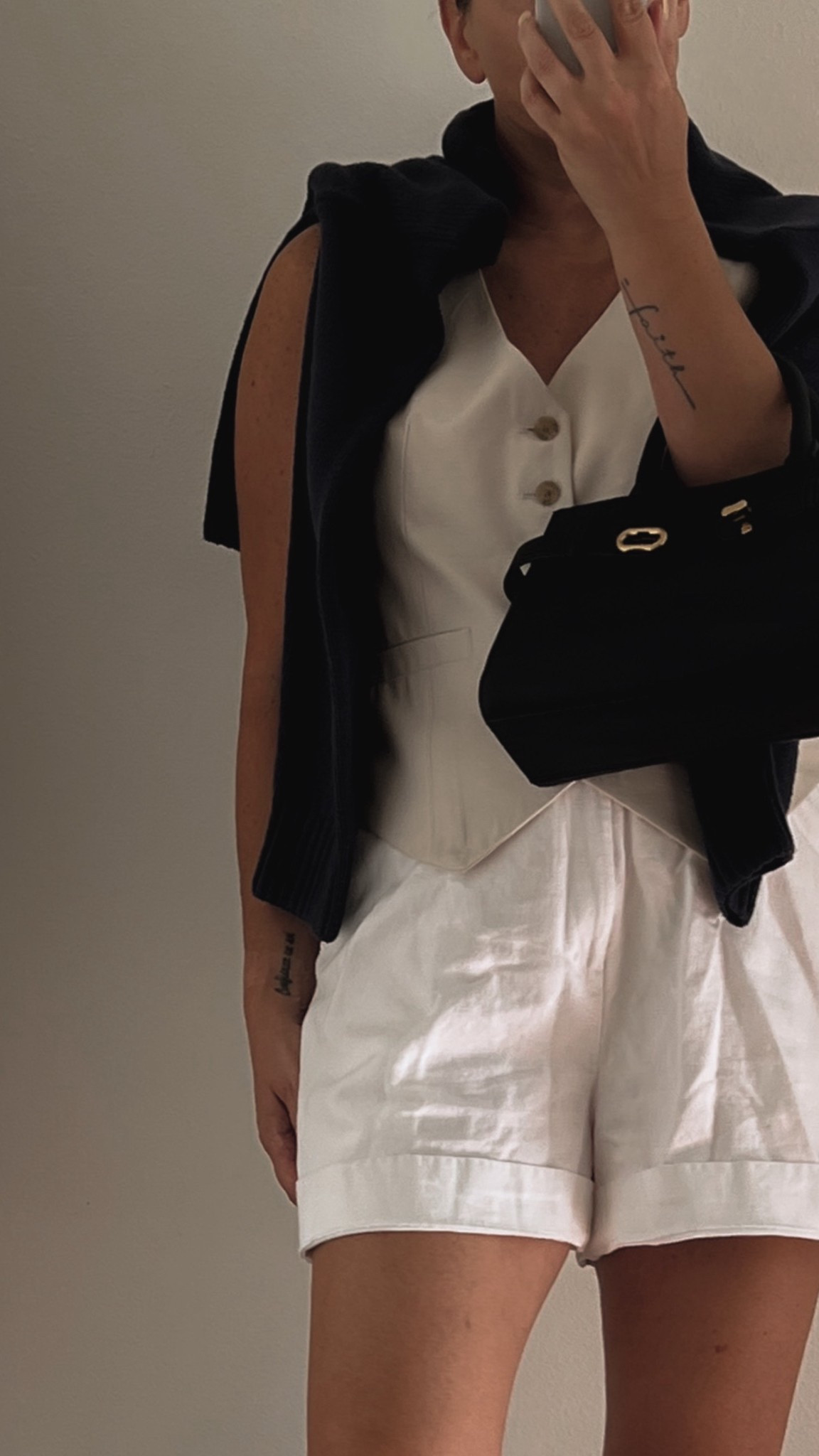 European Summer Vibes. light sweater, linen shorts, suit vest, chunky sneakers  

#LTKStyleTip #LTKOver40