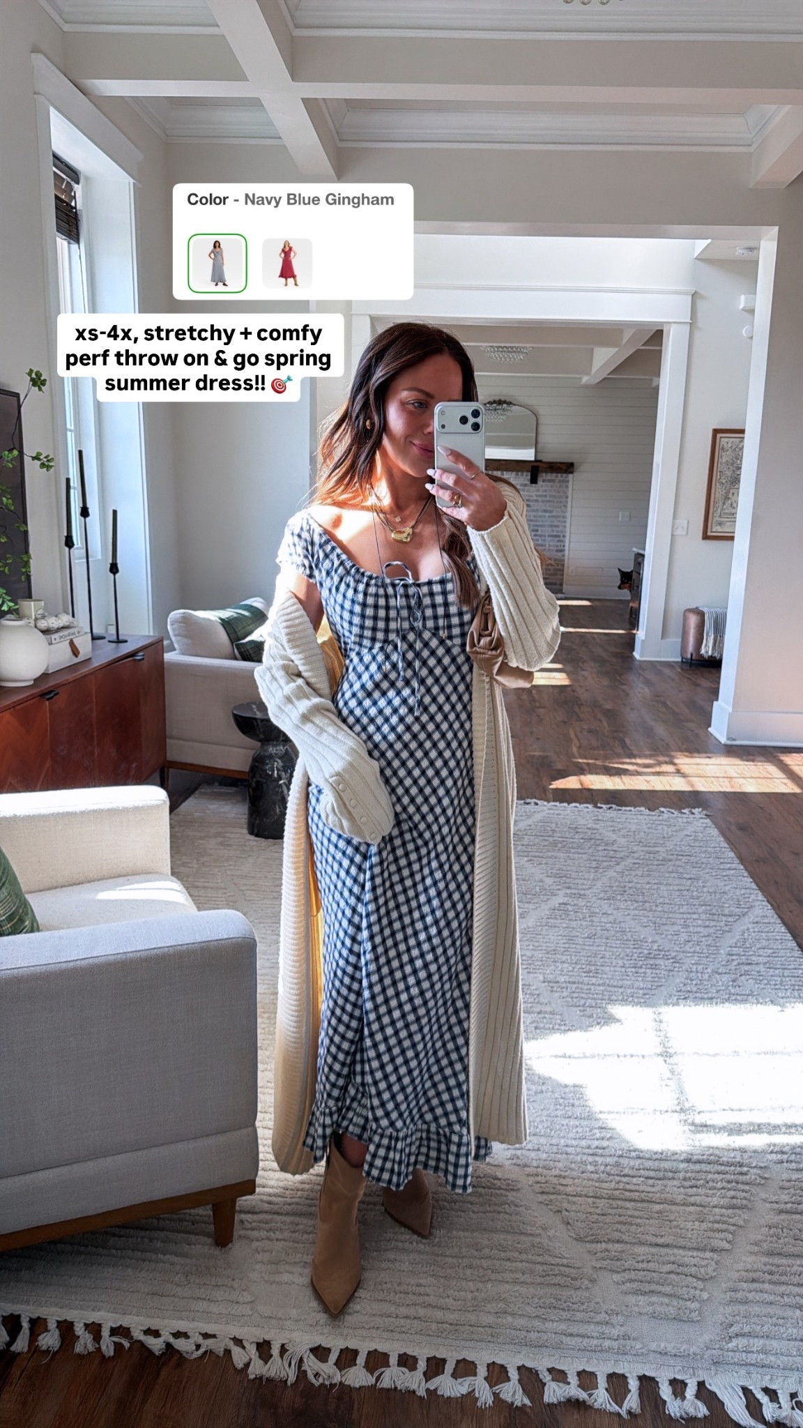 This target dress is perfection for spring! Stretchy, comfy & such great quality. In size xs. Comes in red too. My sweater is old so I linked additional options. 

#LTKootd #LTKdayinmylife #LTKgrwm