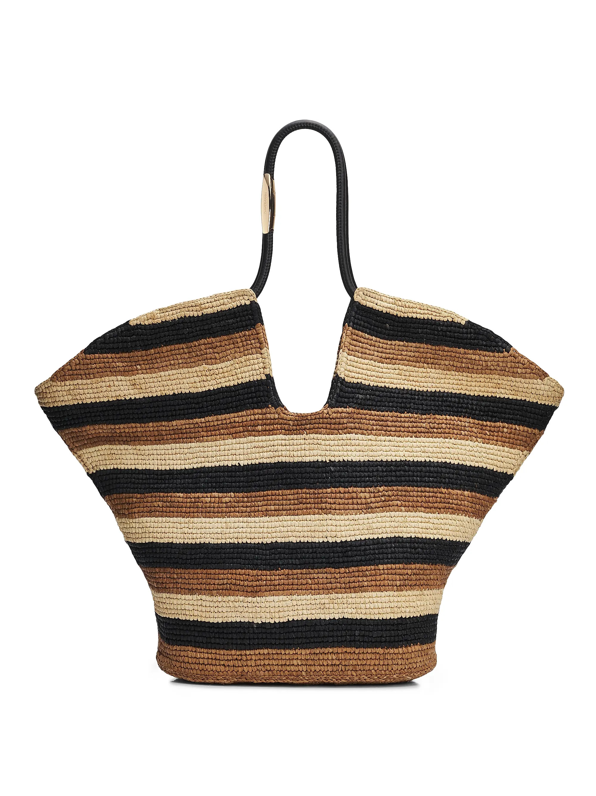 Goldentime Large Striped Handwoven Raffia Tote Bag | Saks Fifth Avenue