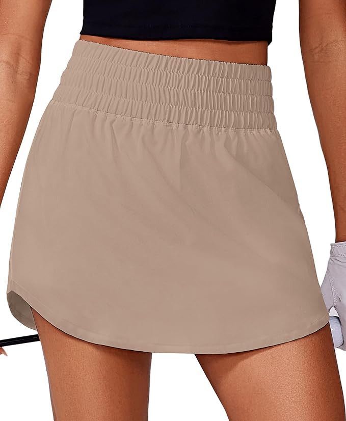 PINSPARK Golf Skirts for Women High Elastic Waisted Athletic Skort 2 Pockets Curved Hem Tennis Sk... | Amazon (US)