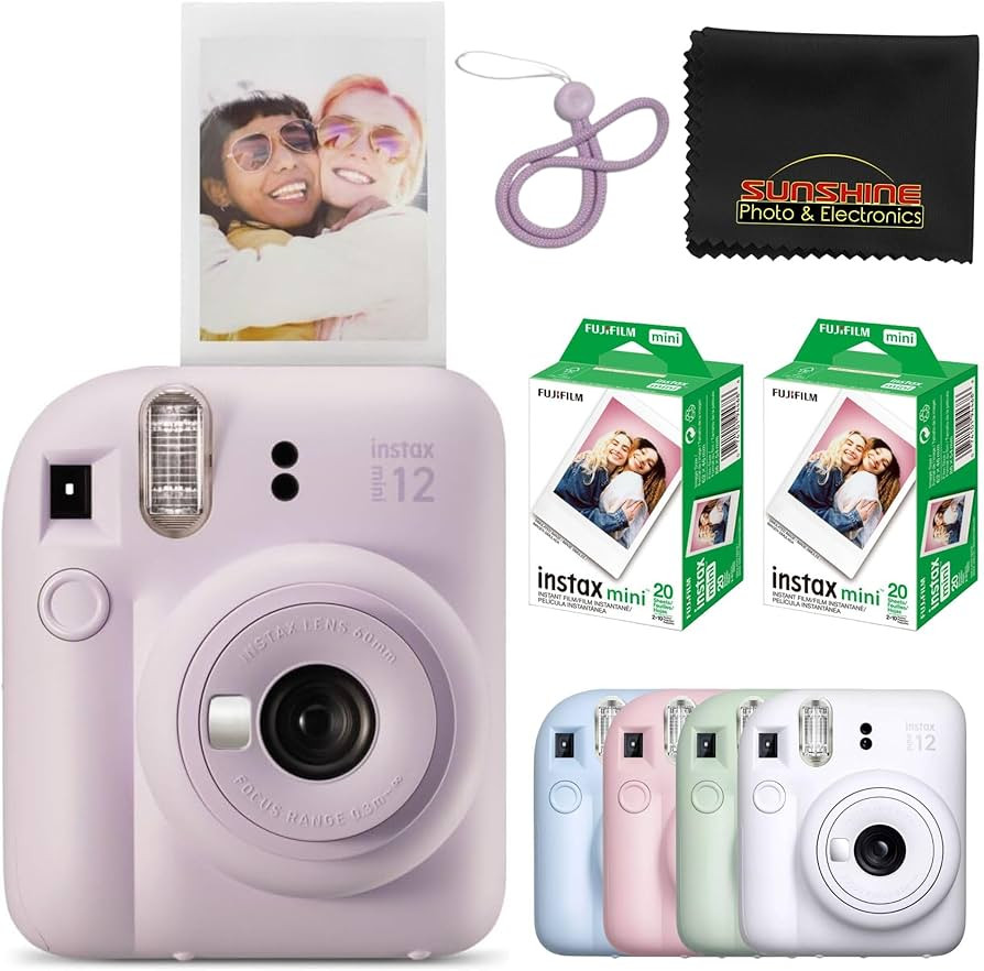 Fujifilm Instax Mini 12 Instant Camera Lilac Purple with Sandisk 32 GB USB Flash Drive + 40 Sheet... | Amazon (US)
