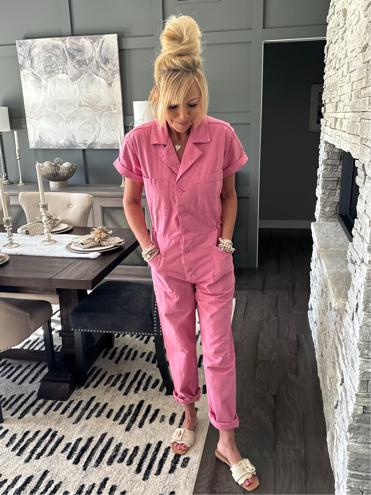 One and done. The perfect jumpsuit and the Target slides are ahhmazing #target #jumpsuit 

#LTKfindsunder50 #LTKshoecrush #LTKstyletip