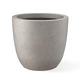 Kante 18 Inch Dia Round Concrete Planter, Indoor Outdoor Large Plant Pot with Drainage Hole and R... | Amazon (US)