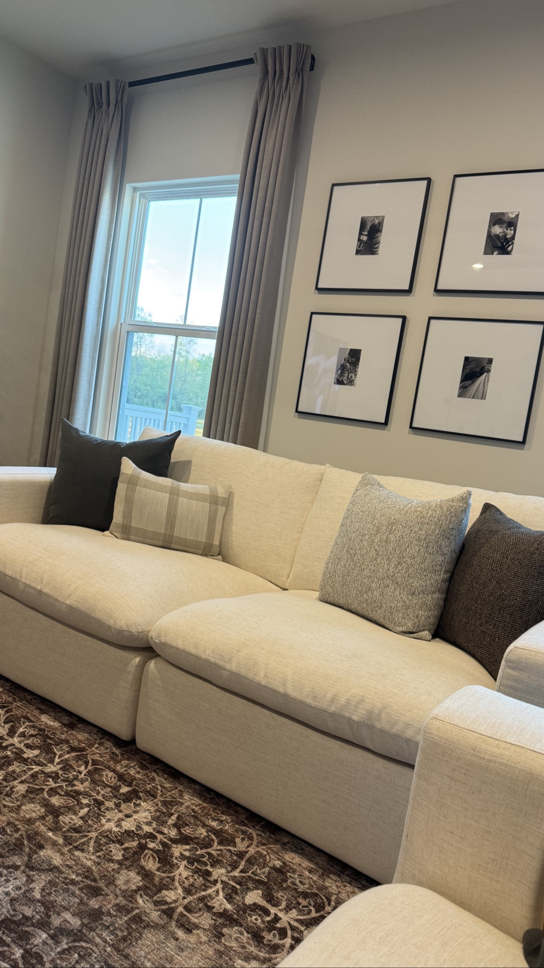 Cream sofa, washable covers, throw pillow covers, brown floral rug, Loloi rug, gallery wall, gallery wall frames, faux tree, shady lady tree

#LTKHome #LTKSaleAlert #LTKMidsize