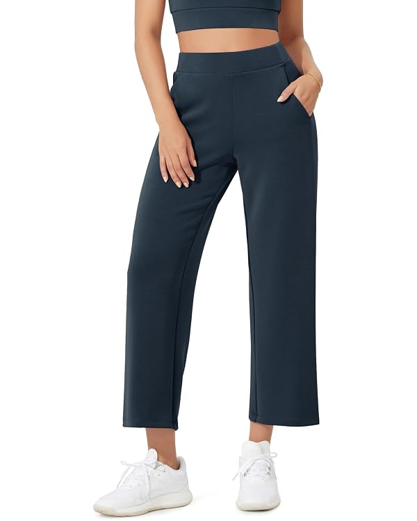 ODODOS Women's Modal Soft Relaxed Cropped Pants High Waist Casual Wide Leg Pants with Pockets - 2... | Amazon (US)