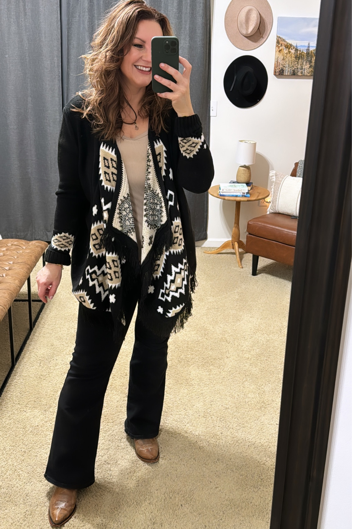 Book Club dinner with the girls! 
Sweater is no longer available, linked similar styles. Western boots are TTS and super comfortable! They look great worn under my favorite flare jeans  

#LTKworkwear #LTKmidsize #LTKover40