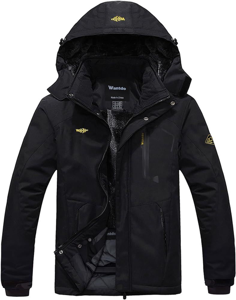 Wantdo Men's Mountain Waterproof Ski Jacket Windproof Rain Jacket Winter Warm Snow Coat | Amazon (US)