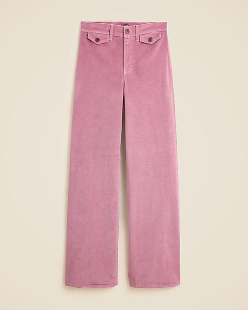 Wide-leg trouser in washed velvet | J. Crew US