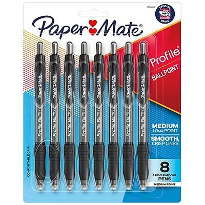 Paper Mate - Profile Retractable Ballpoint Pen, Medium Point, 8 Pack - Black Ink | Best Buy U.S.