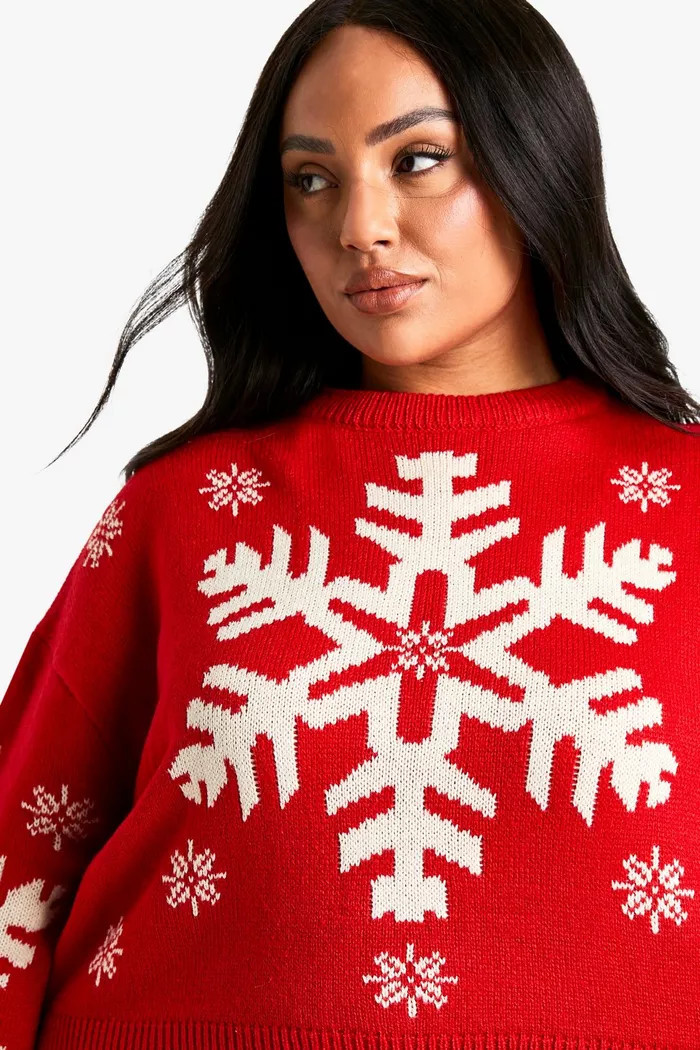 Plus Snowflake Christmas Jumper | boohoo (US & Canada)