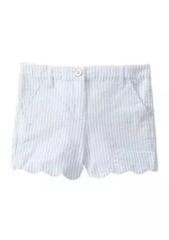 Girls 4-6x Scalloped Hem Seersucker Shorts | Belk