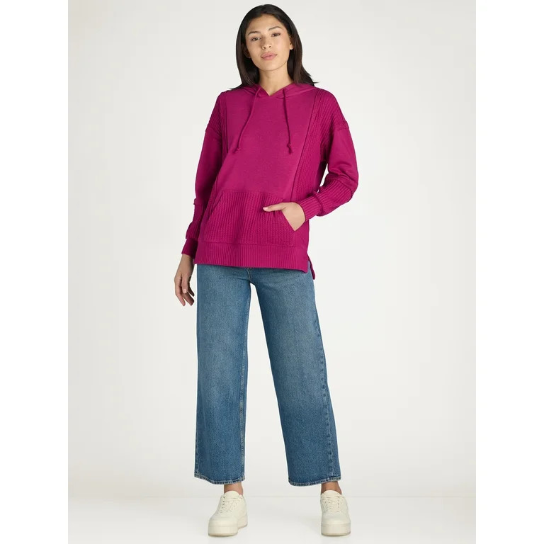 Time And Tru Women's Waffle Hoodie, Sizes XS-XXXL | Walmart (US)