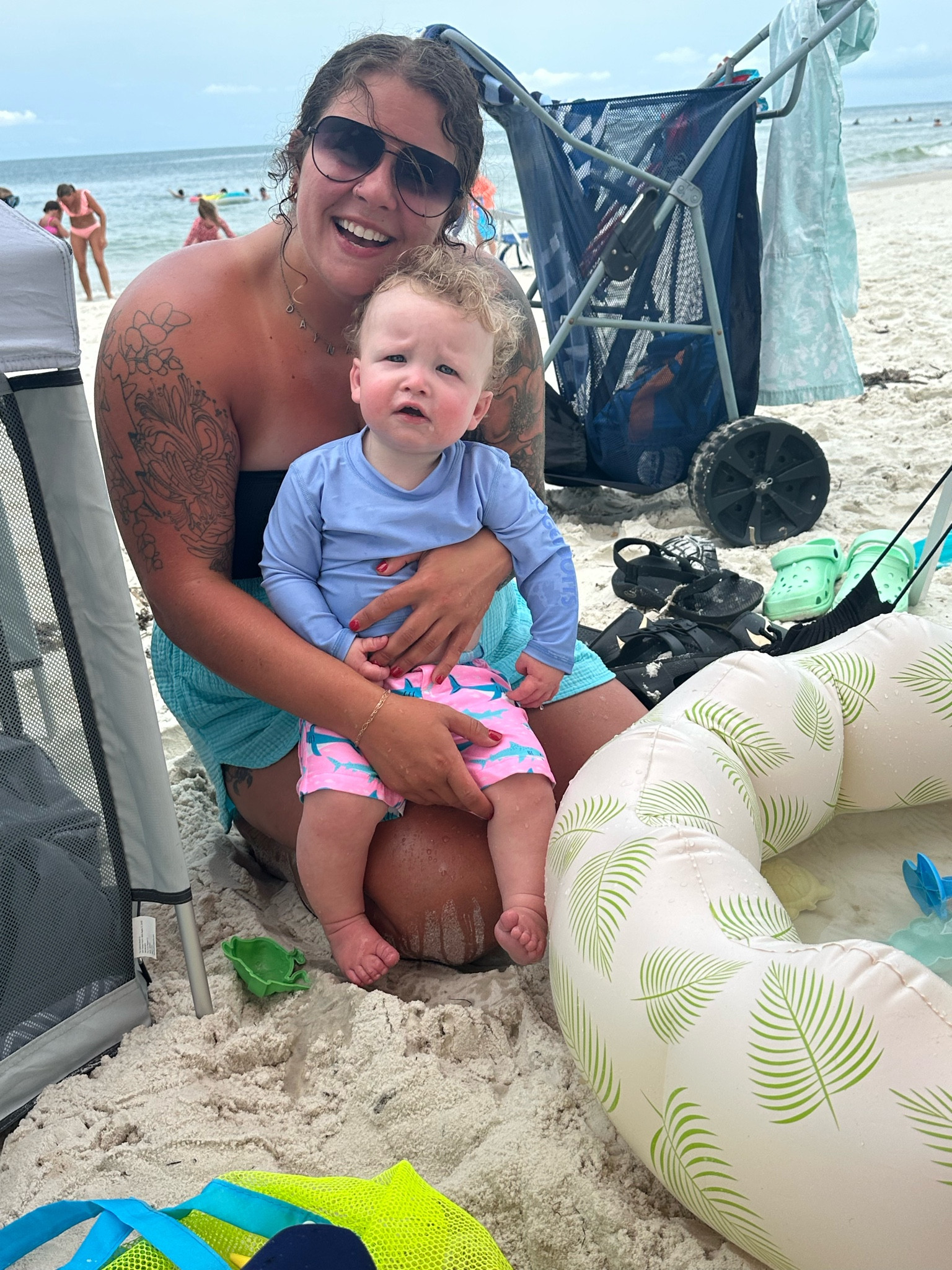 A beach day with my baby boy 🌊💖🦈

#LTKFamily #LTKMidsize #LTKSwim
