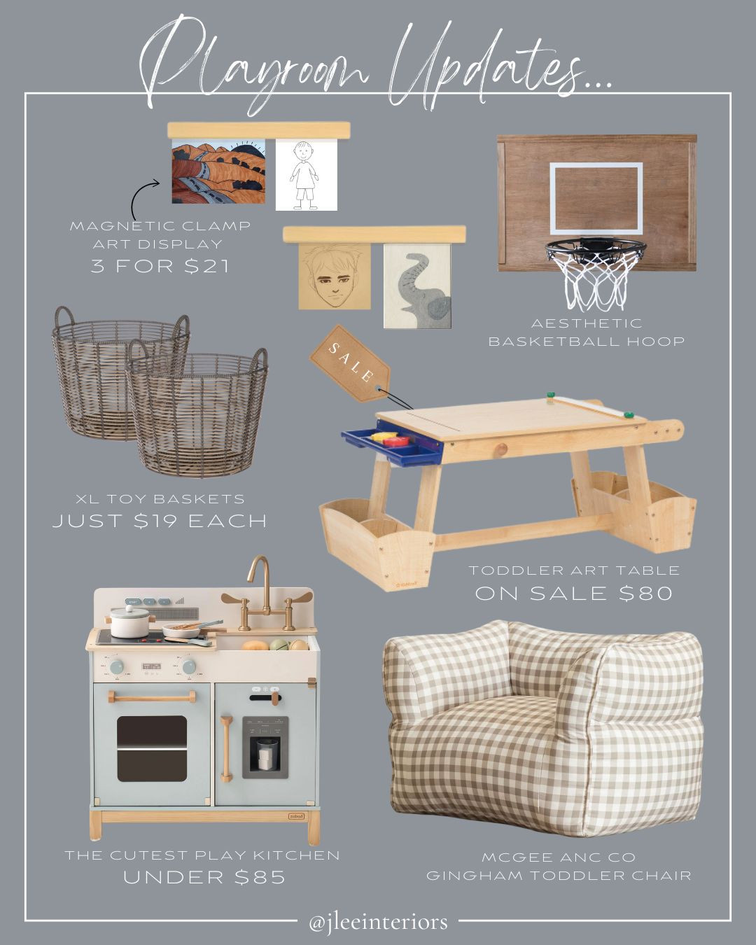 New Favorite Finds for the Playroom...

Love these wooden art display strips; the magnetic clamp design lets you easily change out your kid's latest creations. Magnolia's basketball hoop might be the best looking one I've found. This art table is a steal at under $80! And I love this sweet little play kitchen for under $85 as well! You can't have enough large storage baskets for trucks and toys, and at $19, these are perfect! I'm also loving the new gingham toddler chair from McGee and Co, (comes in a couple colors too!)

children's artwork display, playroom, toddler play space, gender neutral playroom design, gender neutral nursery design,  kid toys, toddler play kitchen, art and activity table for kids 

 

#LTKFamily #LTKKids #LTKHome