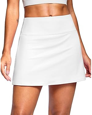 SANTINY 14" Skorts for Women with 2 Pockets High Waisted A Line Casual Pickleball Golf Skort Athl... | Amazon (US)