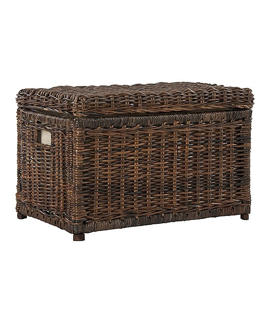 JONATHAN Y Cabinets Brown - Brown Elijah Wicker Storage Trunk | Zulily