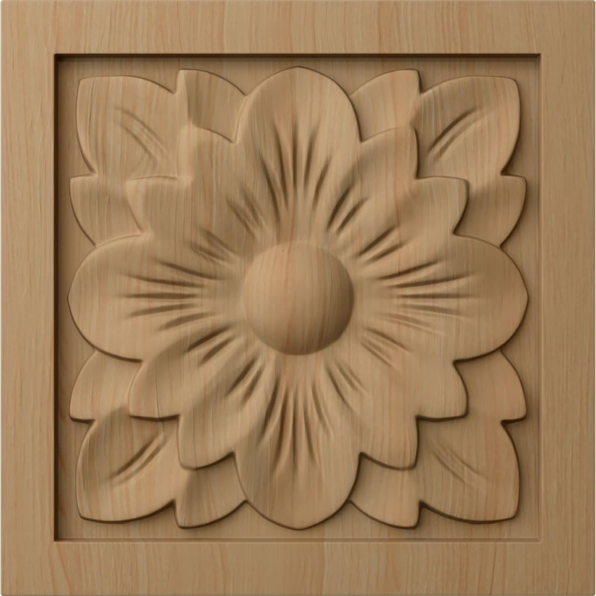 Ekena Millwork ROS03X03X00DGAL Small Dogwood Flower Square Rosette, 3"W x 3"H x 5/8"P, Alder | Amazon (US)