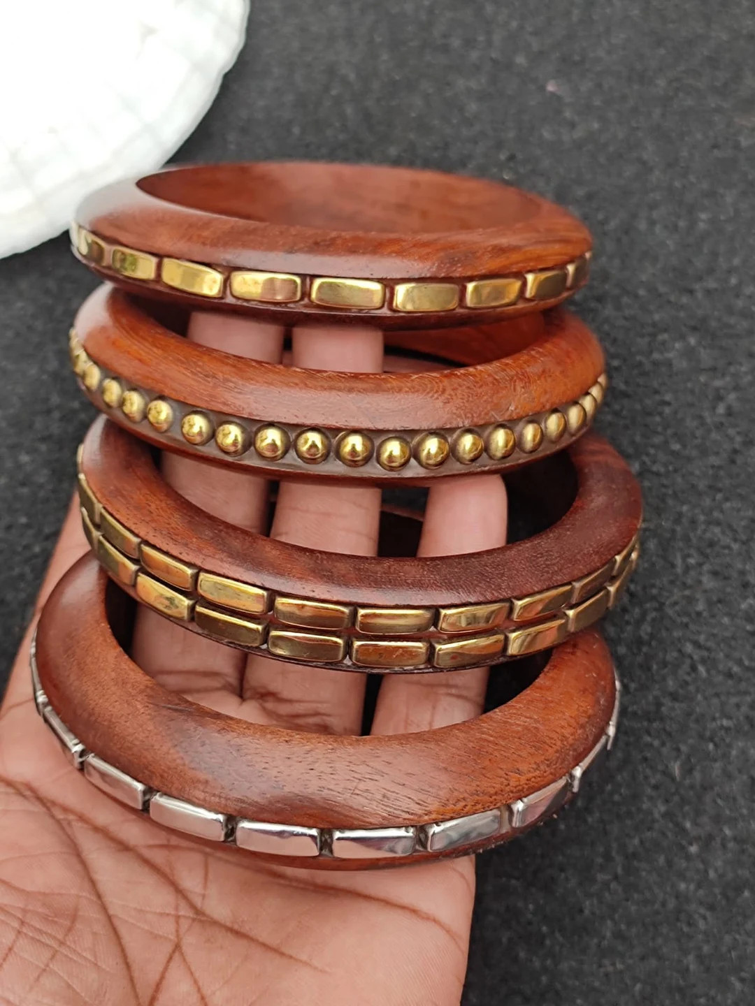 Wooden Brass Bangle Bracelet Purely Handcrafted Vinatge Style Bohemian Exclusive Unique Fashionab... | Etsy (US)