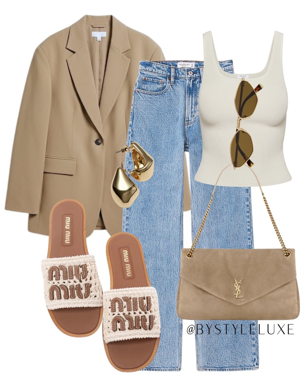 BEIGE - Classic beige blazer and blue jeans outfit for spring day

#jeans #blazer #springoutfit

#LTKshoes #LTKjeans #LTKspring
