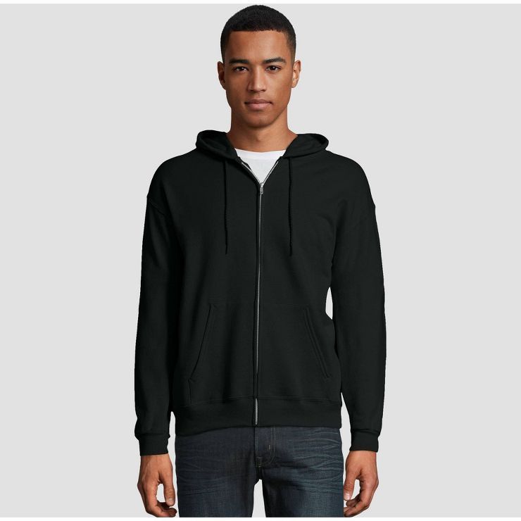 Hanes Men's EcoSmart Fleece Full-Zip Hooded Sweatshirt | Target