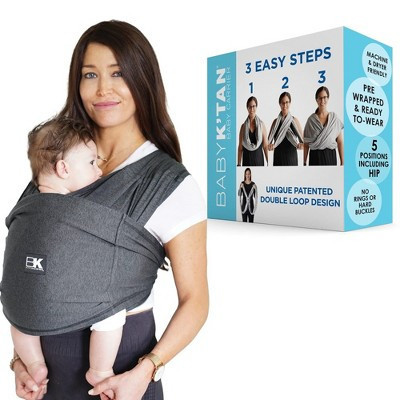 Baby K'tan Pre-Wrapped Ready To Wear Baby Carrier: Active Heather Black Yoga Small | Target