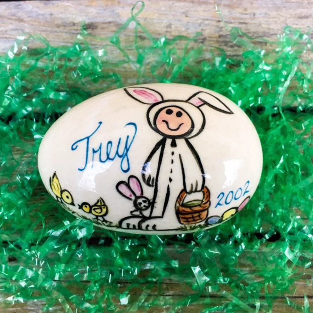 Bunny Suit - Personalized Ceramic Easter Egg - Etsy | Etsy (US)