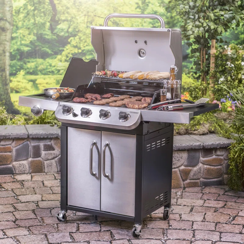 Performance Series Char-Broil 4 - Burner Countertop Liquid Propane 36000 BTU Gas Grill with Side ... | Wayfair North America