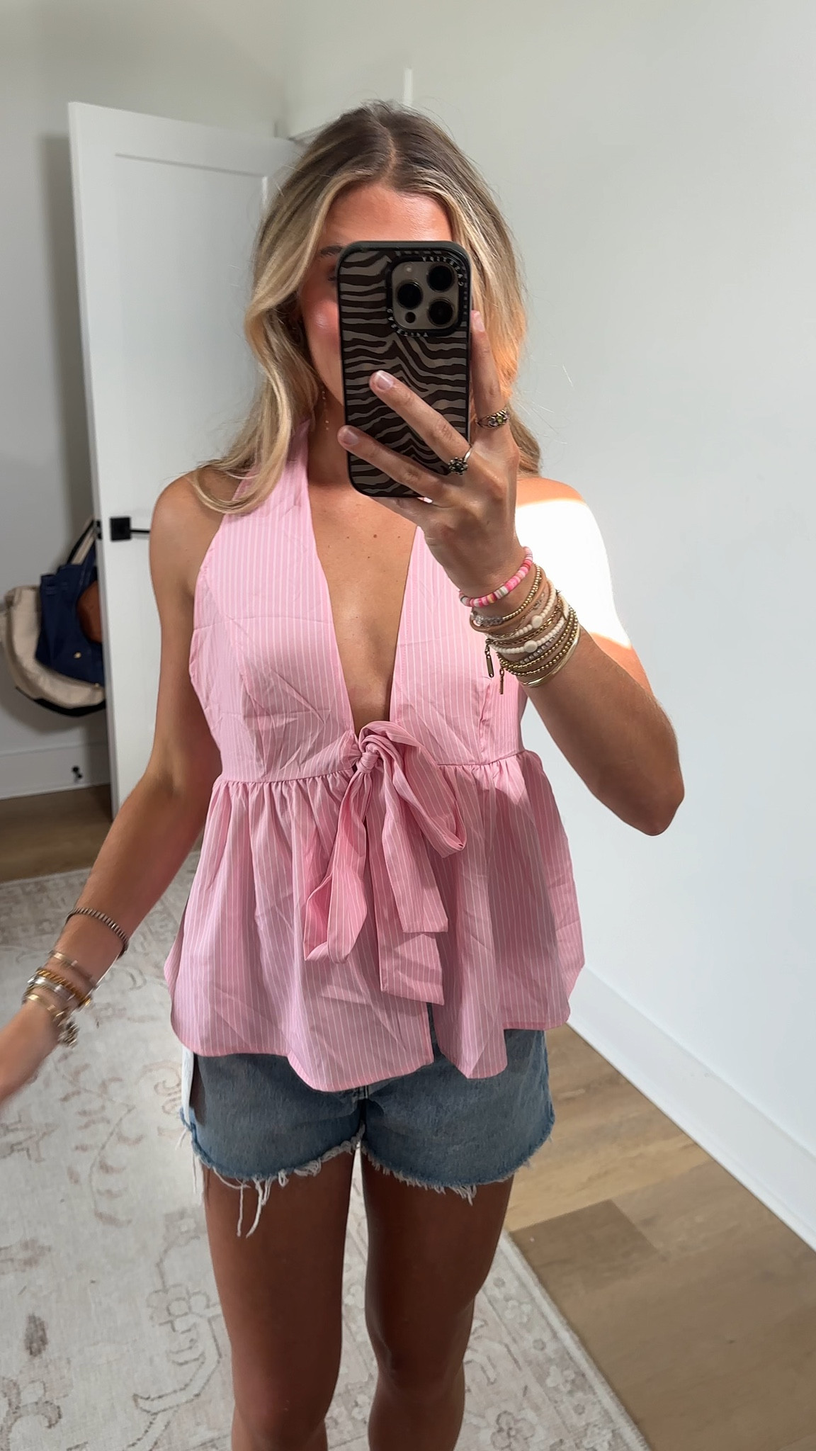 Amazon size small Tankaneo Womens Striped V Neck Halter Tops Babydoll Summer Bow Tie Front Backless Shirts Peplum Y2k Going Out Tank Tops

#LTKootd #LTKSaleAlert #LTKSeasonal