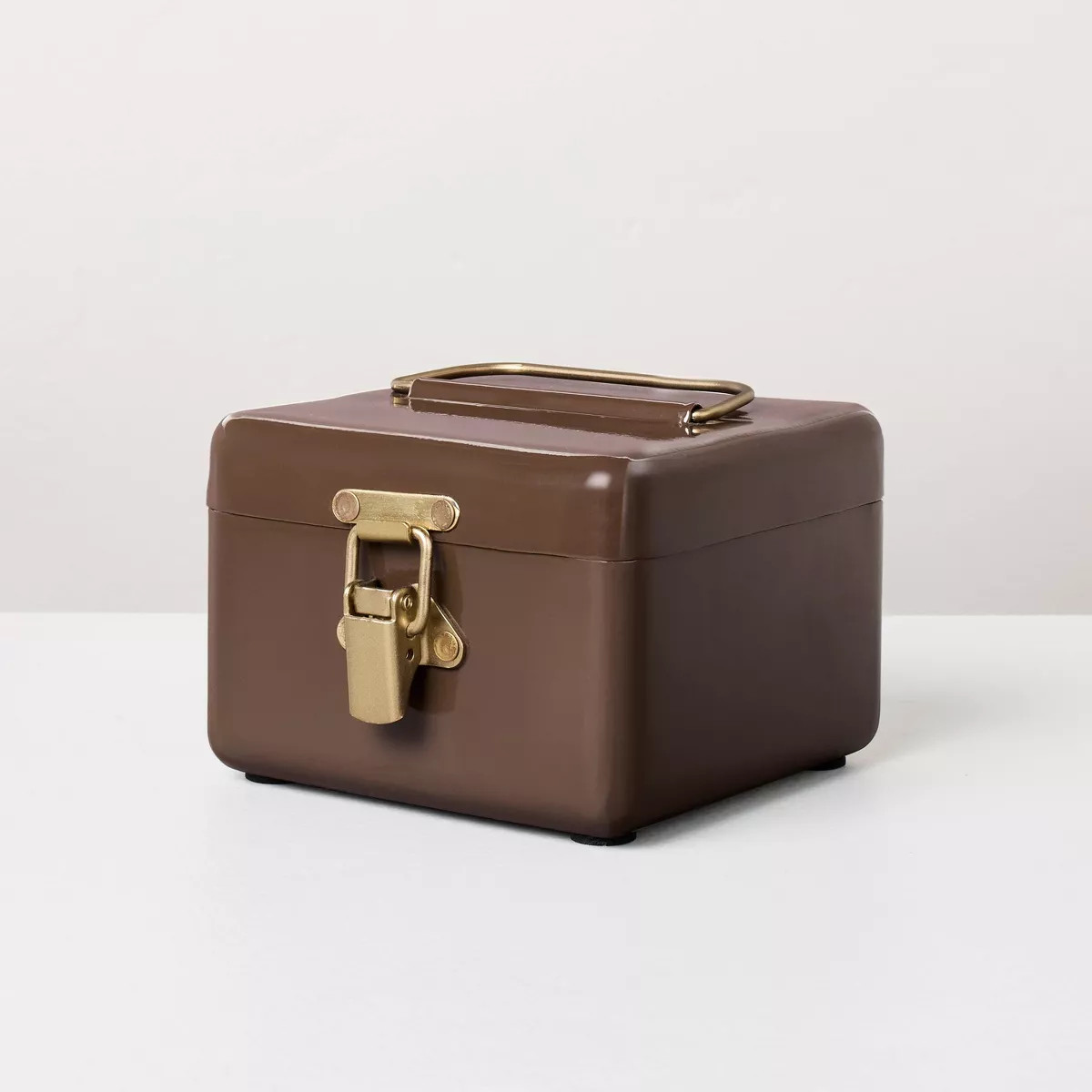 5" Small Metal Box Set with Brass Hardware Brown - Hearth & Hand™ with Magnolia | Target