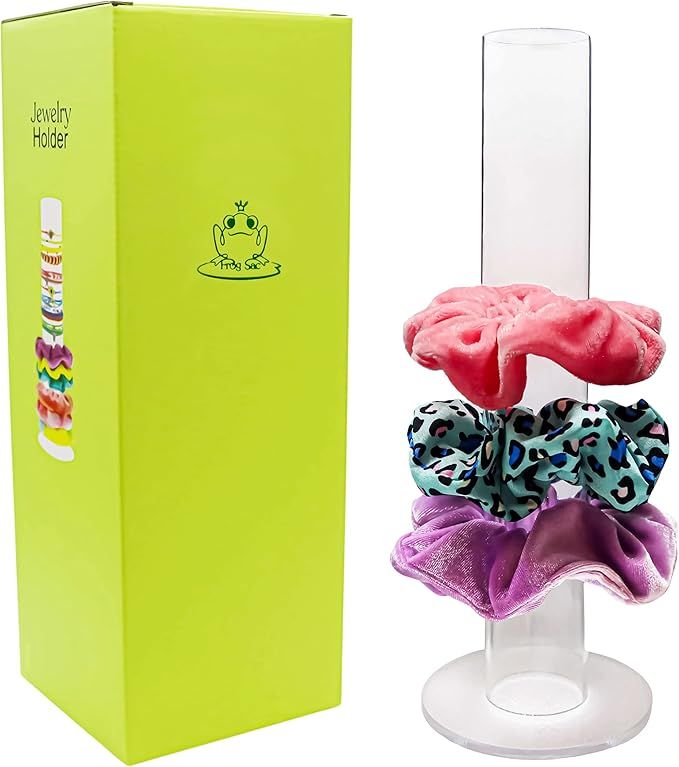 FROG SAC Scrunchie Holder Stand, Acrylic Scrunchy Display, 11 Inch Clear Hair Tie Accessories Org... | Amazon (US)