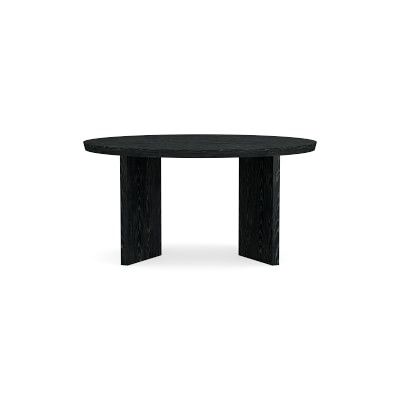 Knife Edge Dining Table, Round, 60, Wood, Ebony | Williams-Sonoma