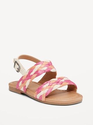 Raffia Double-Strap Sandals for Toddler Girls | Old Navy (US)