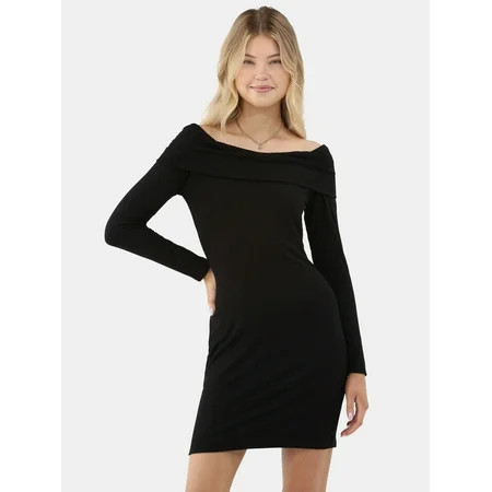 No Boundaries Off the Shoulder Mini Dress, Women's | Walmart (US)