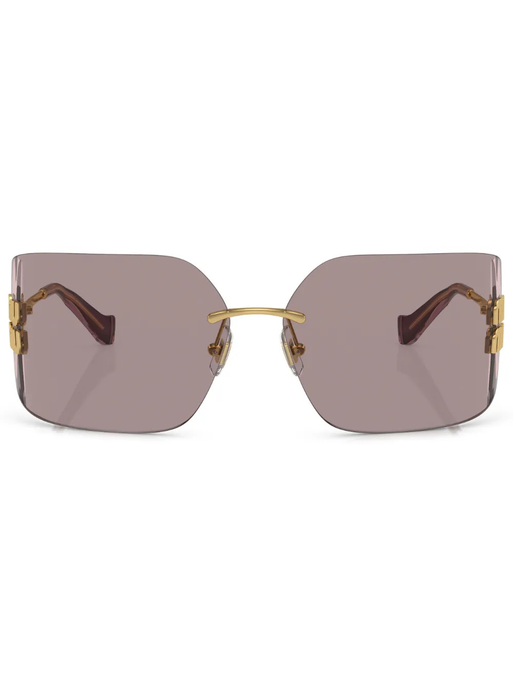 Miu Miu Eyewear Logo oversize-frameless Sunglasses - Farfetch | Farfetch Global