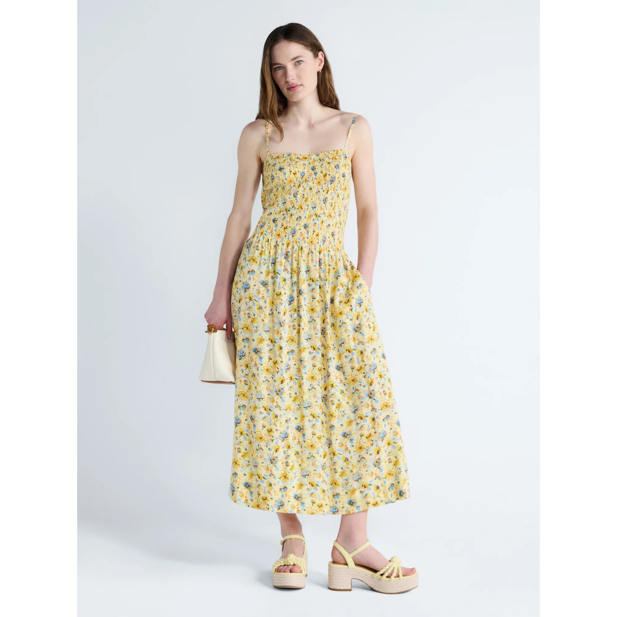 Free Assembly Women's and Women's Plus Sleeveless Smocked Maxi Dress, Sizes XS-4X | Walmart (US)