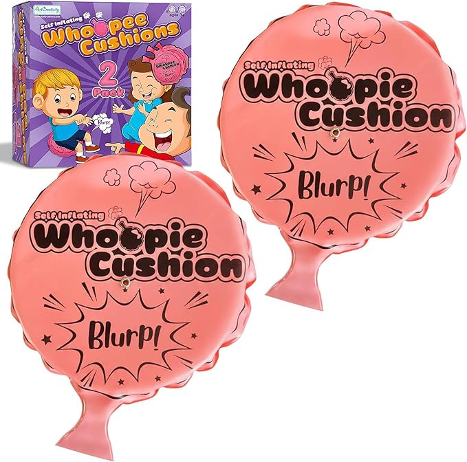 ArtCreativity Self Inflating Whoopie Cushion, 2 Pack, 6 Inch Whoopee Cushions Goodie Bag Stuffers... | Amazon (US)