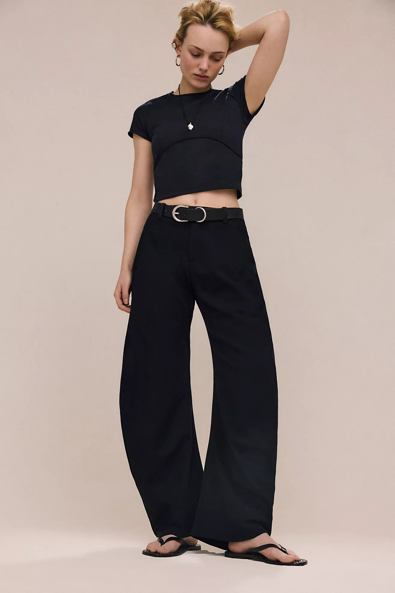 Spotlight Pinstripe Barrel Trousers | Free People (Global - UK&FR Excluded)