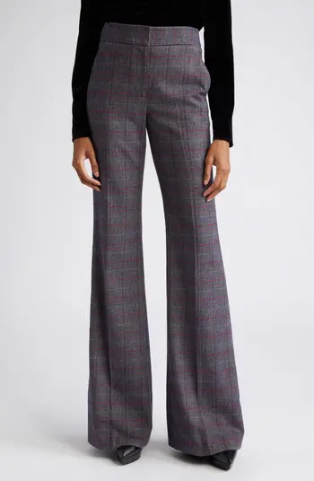 Veronica Beard Lebone High Waist Flare Leg Plaid Pants | Nordstrom | Nordstrom