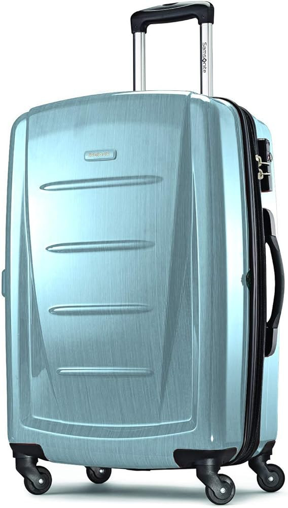Samsonite Winfield 2 Hardside Luggage with Spinner Wheels, Ice Blue, Checked-Medium 24-Inch | Amazon (US)