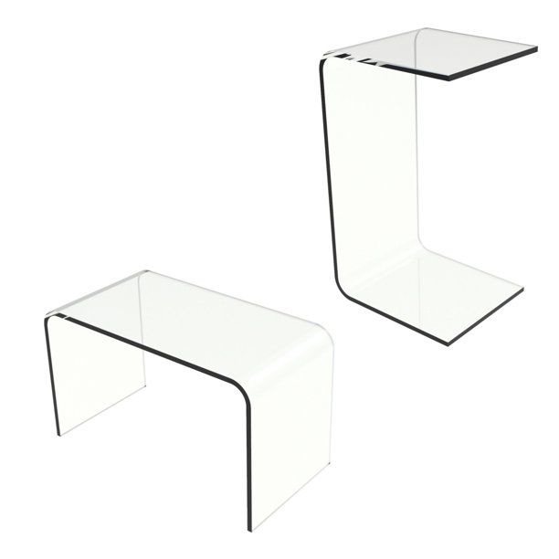 Acrylic Side Table-Modern C-Style Vertical End Table or Lap desk | Walmart (US)