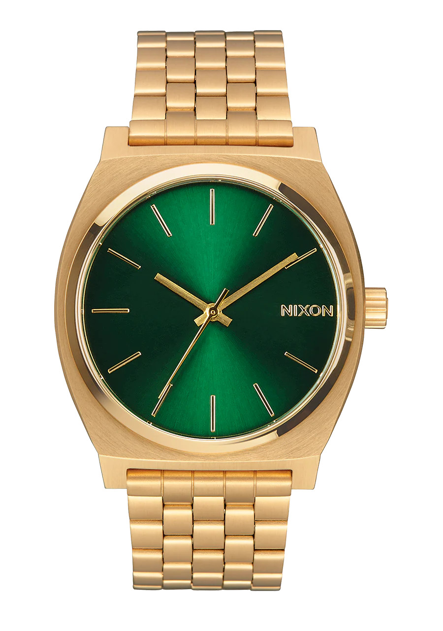 Time Teller Watch | Gold / Green Sunray | Unisex Stainless Steel Analog | Nixon (US & Canada)