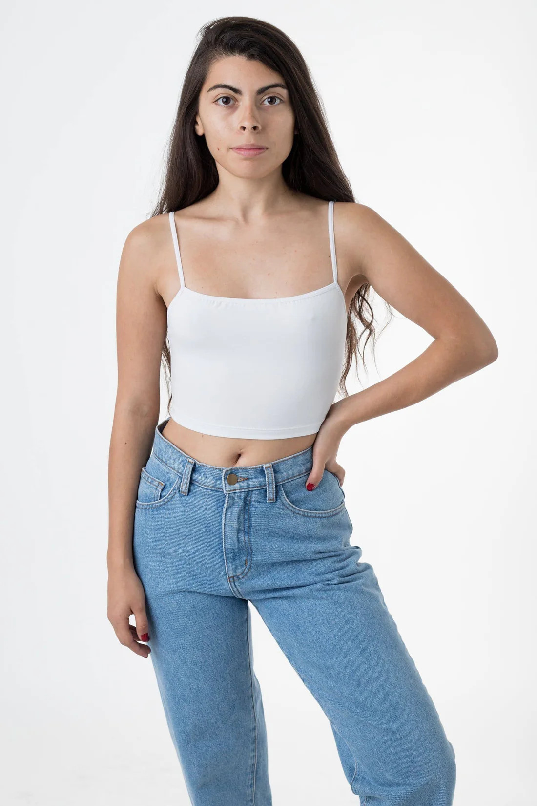 8396 - Spaghetti Crop Top | Los Angeles Apparel