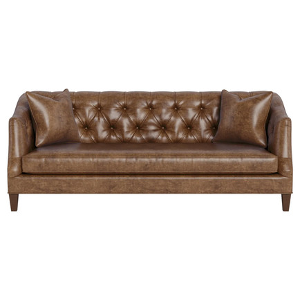 Milk Chocolate Leather Chesterfield Sofa