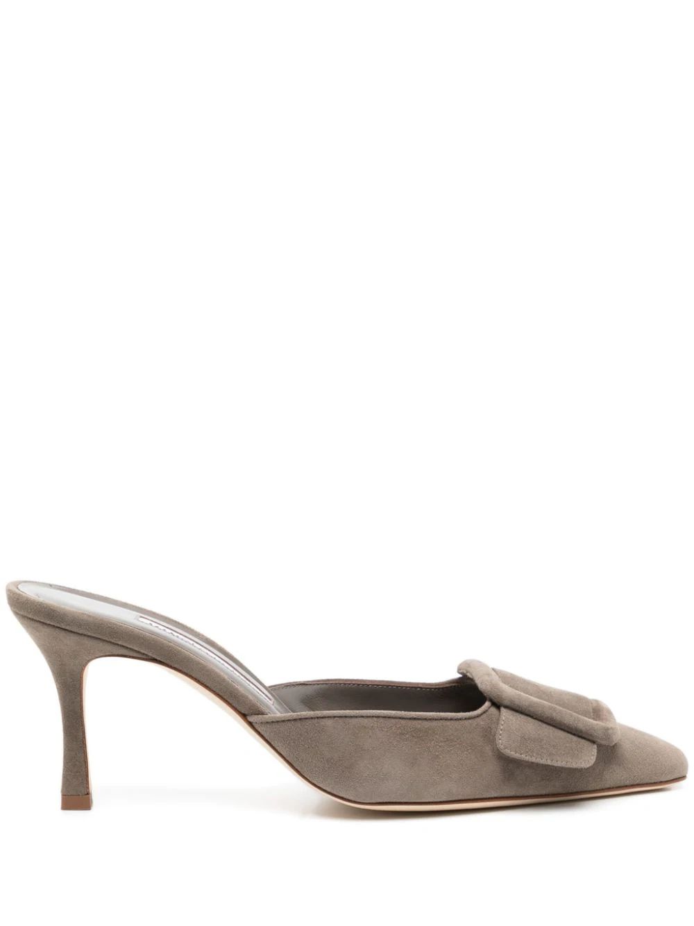 Manolo Blahnik Maysale 80mm Leather Mules - Farfetch | Farfetch Global