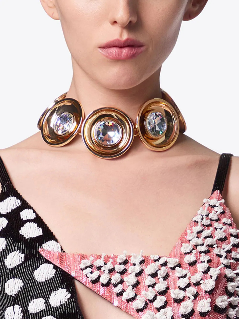 crystal medallion choker | Farfetch Global