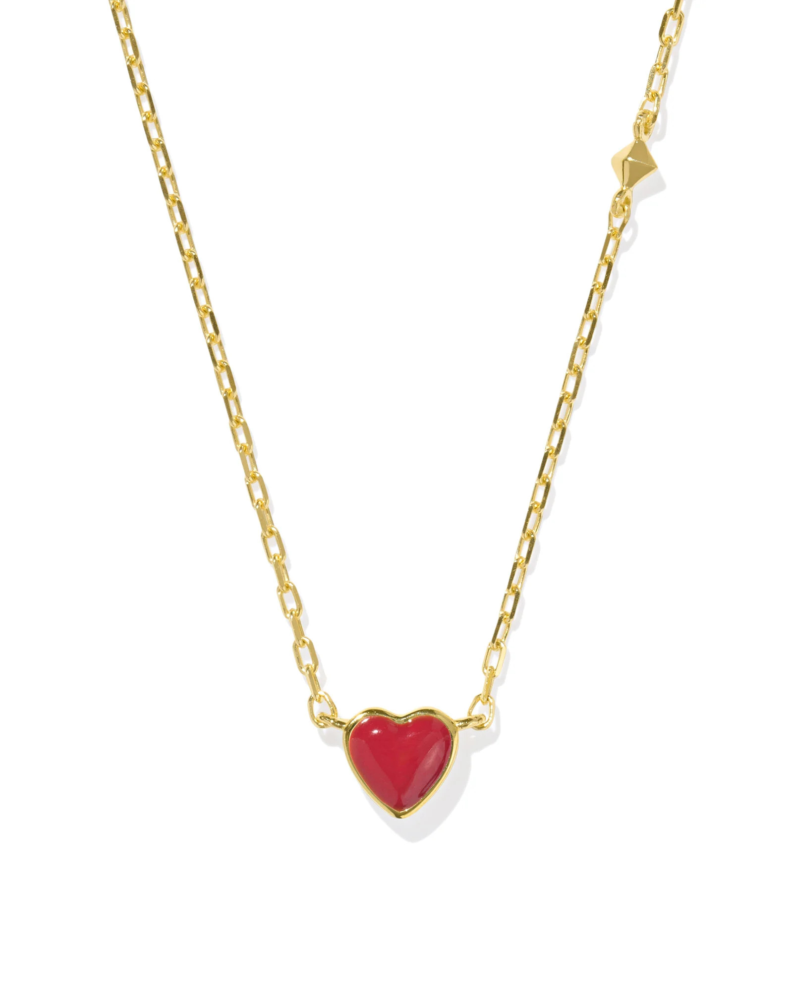 Enamel 18k Gold Vermeil Heart Pendant Necklace in Pink Enamel | Kendra Scott