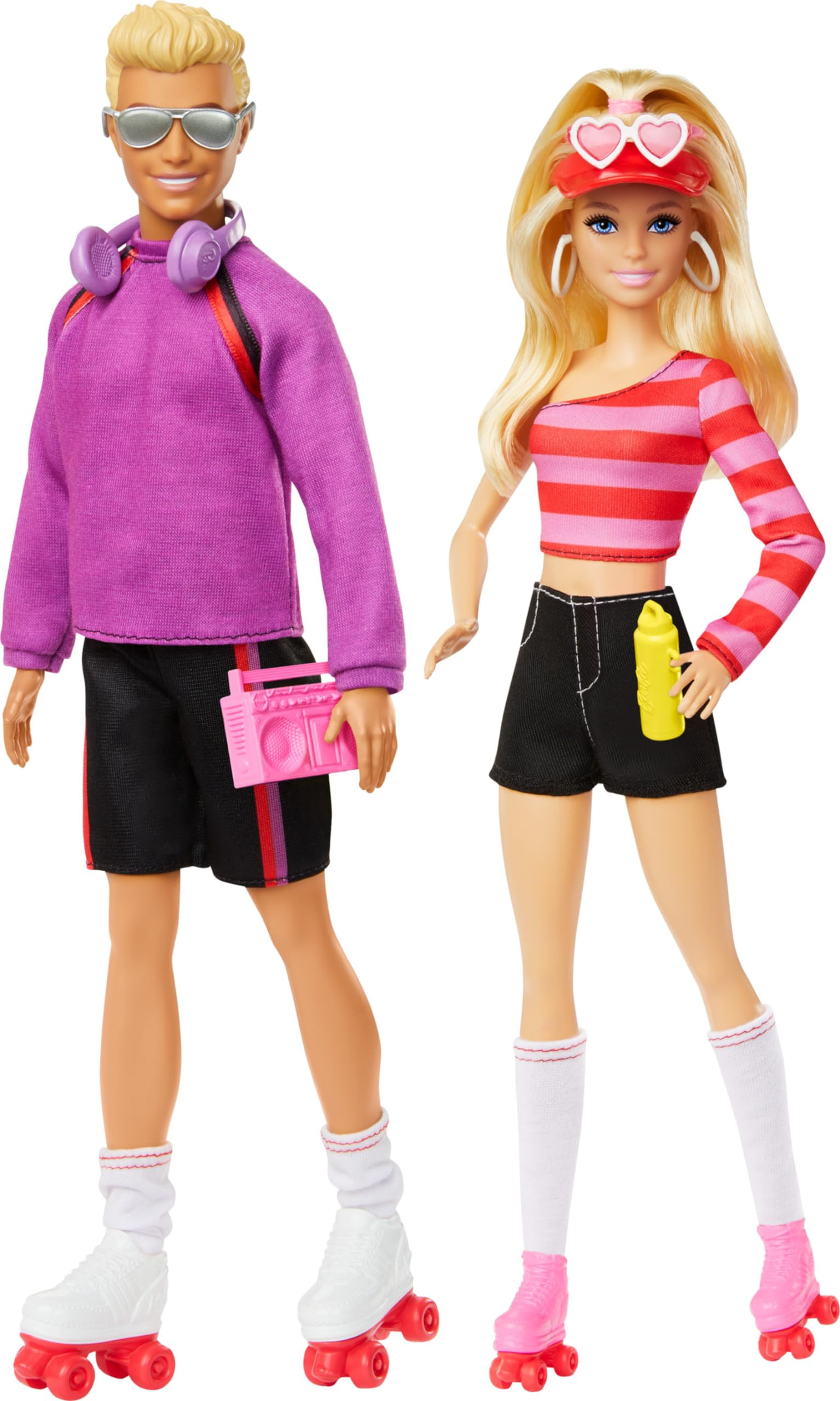 Barbie Fashionistas Set with 2 Fashion Dolls & 6 Accessories, Ken Roller-Skating Fashion Dolls, 6... | Amazon (US)
