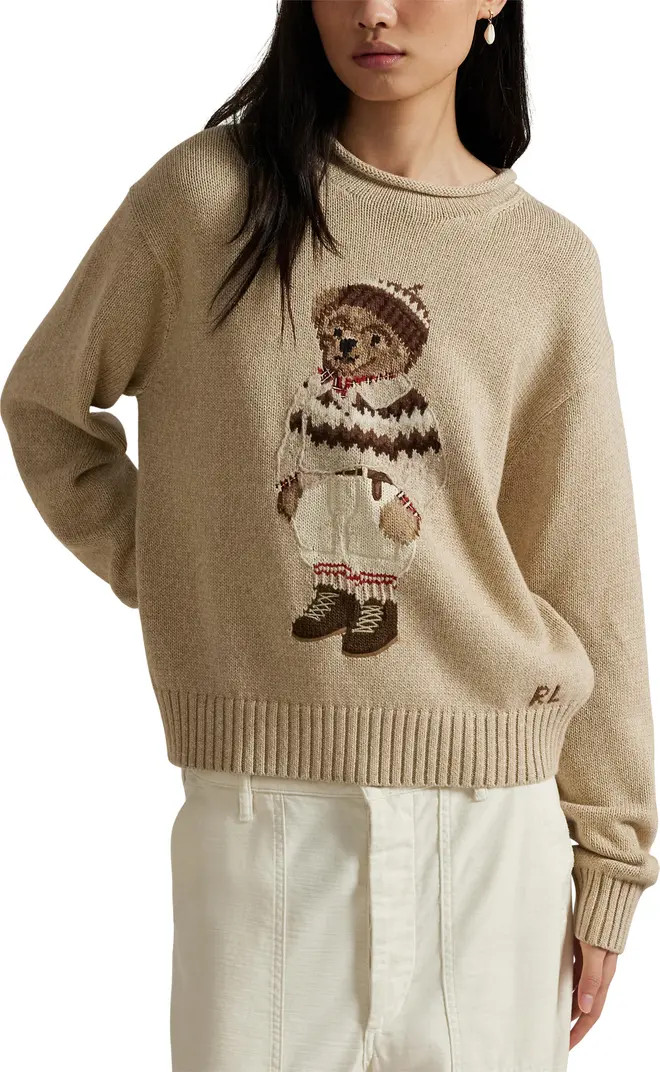 Polo Bear Rolled Neck Cotton Sweater | Nordstrom