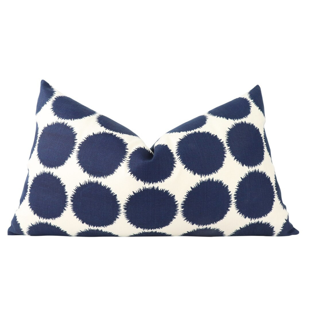 BACKORDER Schumacher Fuzz II Indoor/Outdoor pillow cover in Navy 176581 // Designer pillow cover ... | Etsy (US)